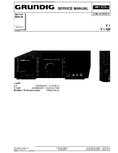 Grundig V 1 V 1 GB service manual
