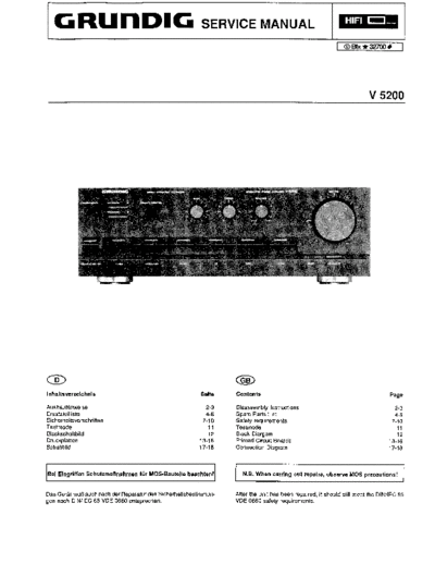 Grundig V 5200 service manual