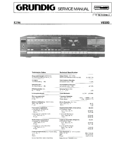 Grundig V 8300 service manual