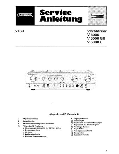 Grundig V 5000 service manual