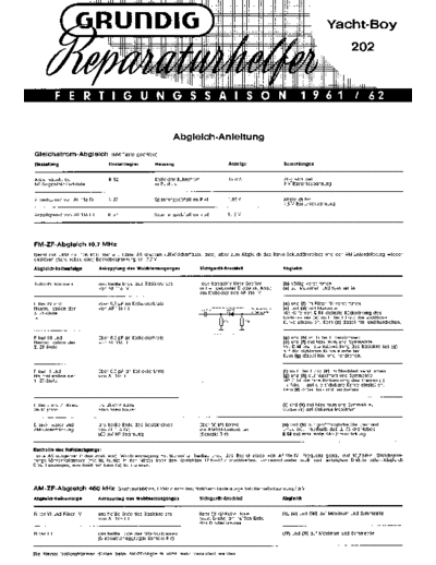 Grundig Yacht-Boy 202 service manual