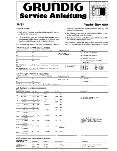 Grundig Yacht-Boy 600 service manual