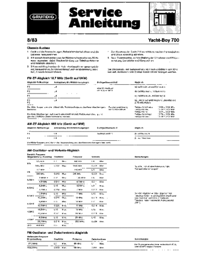 Grundig Yacht-Boy 700 service manual