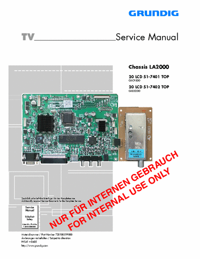 Grundig 20 LCD 51-7401 TOP    20 LCD 51-7402 TOP Service Manual