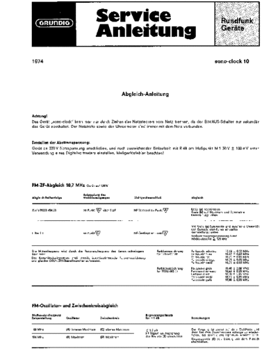 Grundig sono clock 10 service manual