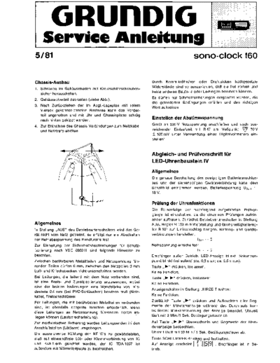 Grundig sono-clock 160 service manual