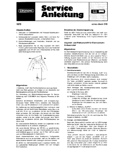 Grundig sono-clock 210 service manual