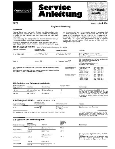Grundig sono-clock 21a service manual