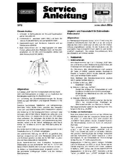 Grundig sono-clock 350a service manual
