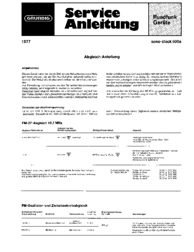 Grundig sono-clock 500a service manual