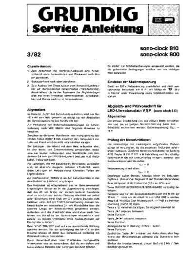 Grundig sono-clock 800 810 service manual