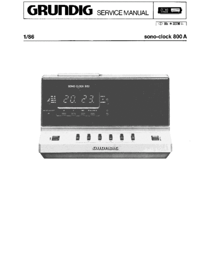 Grundig sono-clock 800 A service manual
