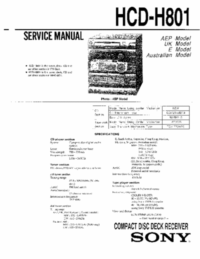 SONY FHG80 HCDH801=MHC801=FHG80