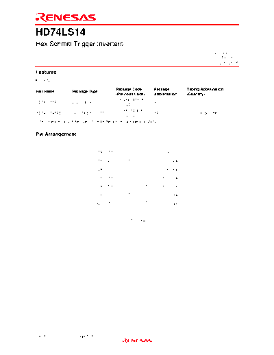 Renesas HD74LS14 Hex Schmitt Trigger Inverter