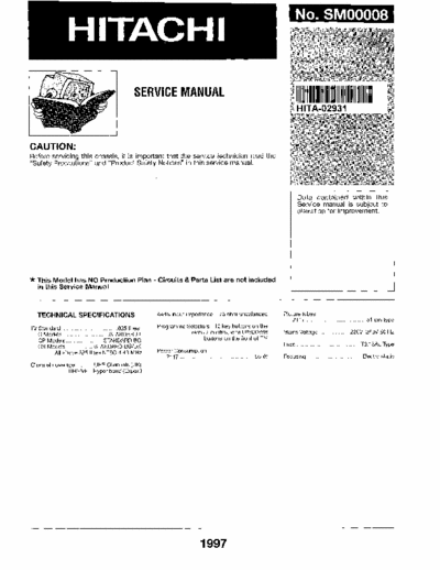 HITACHI C2117T, CP2117R_T, CS2117R_T Service Manual