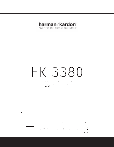 HARMAN KARDON hk3380 operating Manual