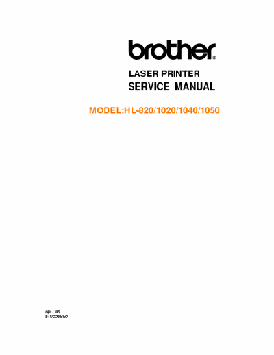 Brother HL-1040-1050 SERVICE MANUAL brother hl-1040 1050