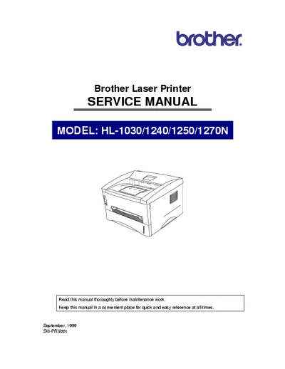 BROTHER  SERVICE MANUAL BROTHER 1240-1250