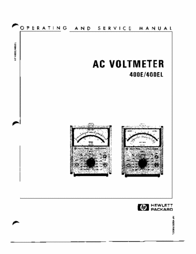 AGILENT HP-400EL Schematics HP AC Voltmeter