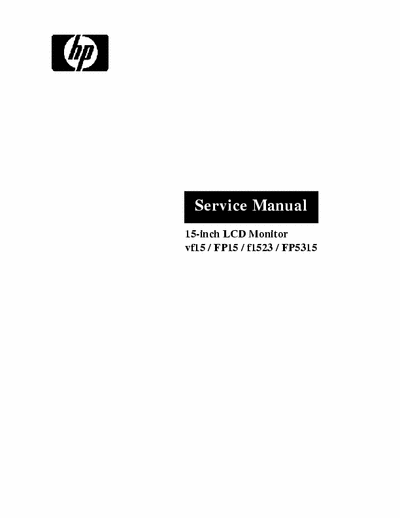HP vf15 / FP15 / f1523 / FP5315 Service Manual