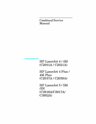 HP LaserJet 4 - 5 S.M. S.M.