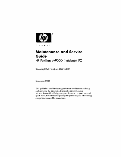 HP DV 9000 HP DV9000 SERVICE MANUAL.
Is a PDF inside a RAR file.No password needed.
Enjoy!