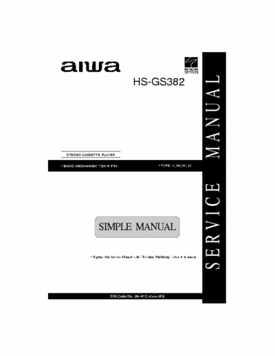 AIWA HS-GS382 Service Manual Simple