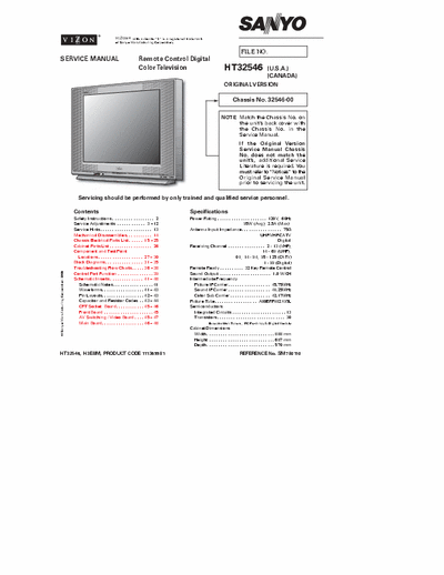 sanyo HT32546 DIAGRAMA ESQUEMATICO DE TV SANYO HT32546