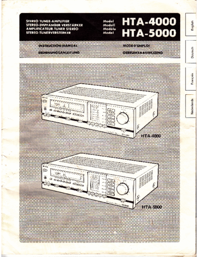 Hitachi HTA-4000 HTA-4000 & HTA-5000 Instruction Manual in 4 parts