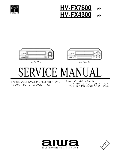 Aiwa HV-FX4300  HV-FX7800 VHS Recorder - Type KH - Video mech. D33Y1-4HF/PAL(6721RF0450A), D33Y1-4HD/PAL(6721RF0430A) - pag. 106