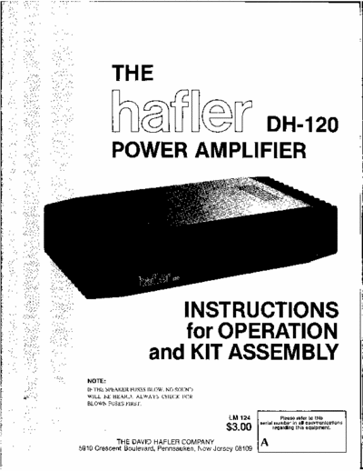 Hafler DH120 power amplifier