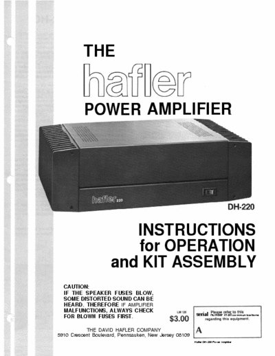Hafler DH220 power amplifier