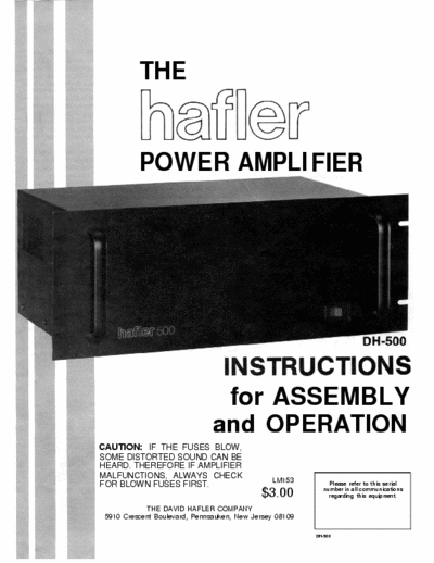 Hafler DH500 power amp Hafler DH500 power amp