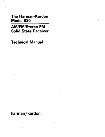 Harman/Kardon 930 receiver