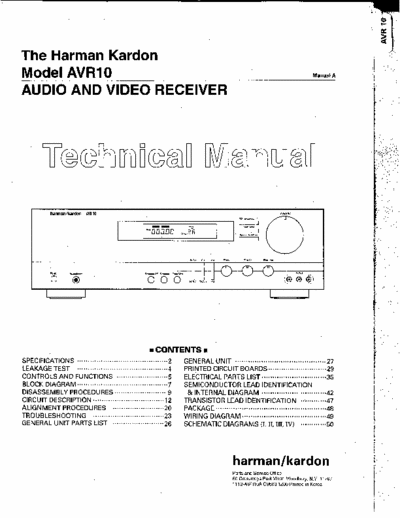 Harman/Kardon AVR10 receiver