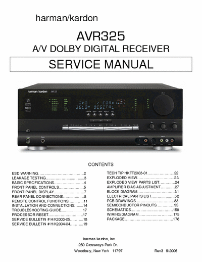 Harman/Kardon AVR325 receiver