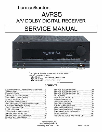 Harman/Kardon AVR35 receiver