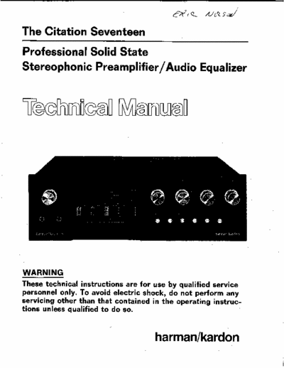 Harman/Kardon Citation17 equalizer