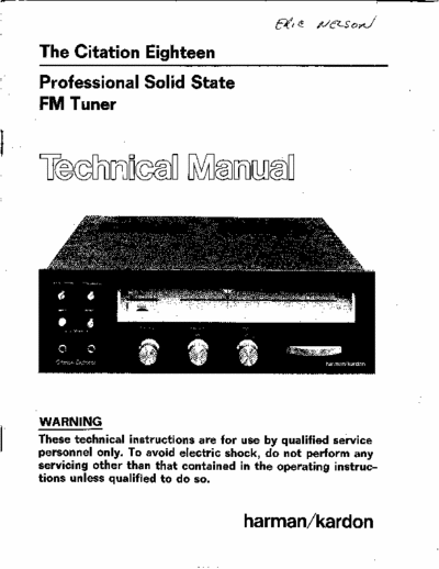 Harman/Kardon Citation18 tuner