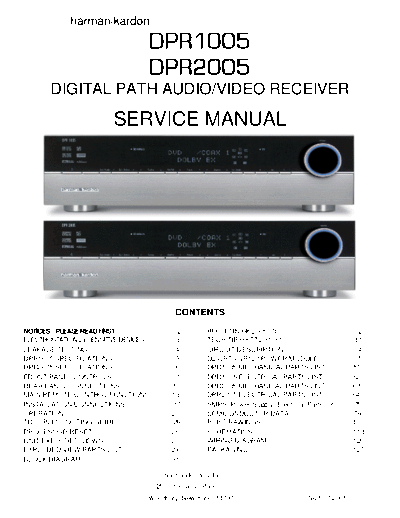 Harman/Kardon DPR1005, DPR2005 receiver