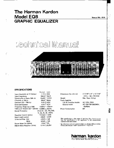 Harman/Kardon EQ8 equalizer