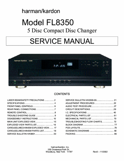 Harman/Kardon FL8350 cd changer