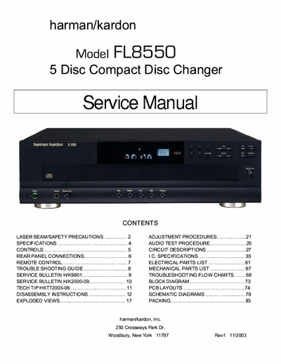 Harman/Kardon FL8550 cd changer