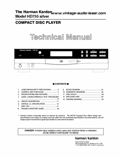 Harman/Kardon HD755 cd player