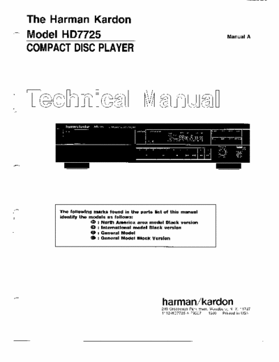 Harman/Kardon HD7725 cd player