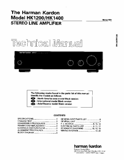 Harman/Kardon HK1200 & 1400 integrated amplifier