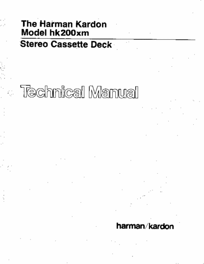 Harman/Kardon HK200xm cassette deck