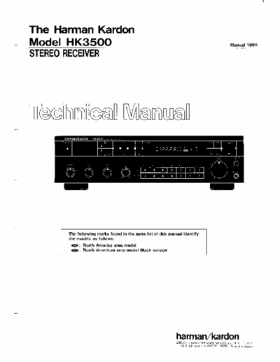 Harman/Kardon HK3500 receiver