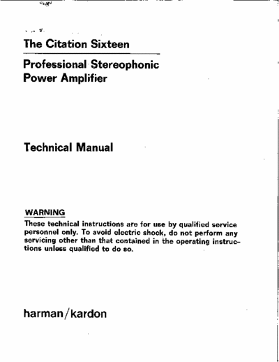 Harman/Kardon K-Citation Sixteen power amplifier