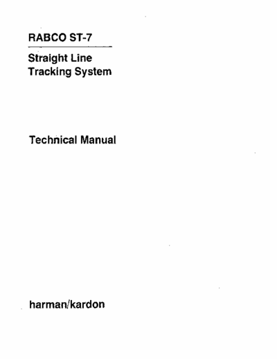 Harman/Kardon ST7(Rabco) phono